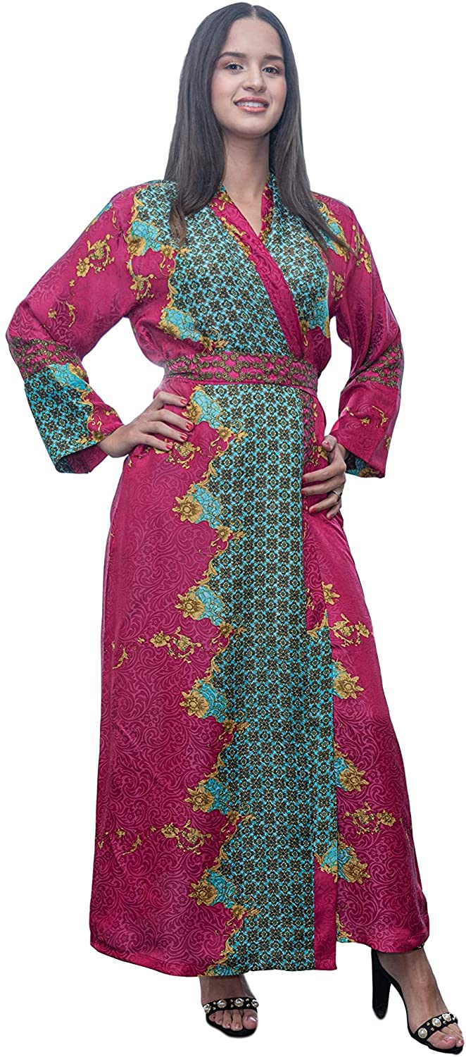 Price:$120.00 Ellectives Silk Satin Kimonos Plus Size Lingerie Robe Dressing Gown Boho Loungewear Dresses at Amazon Women’s Clothing store
