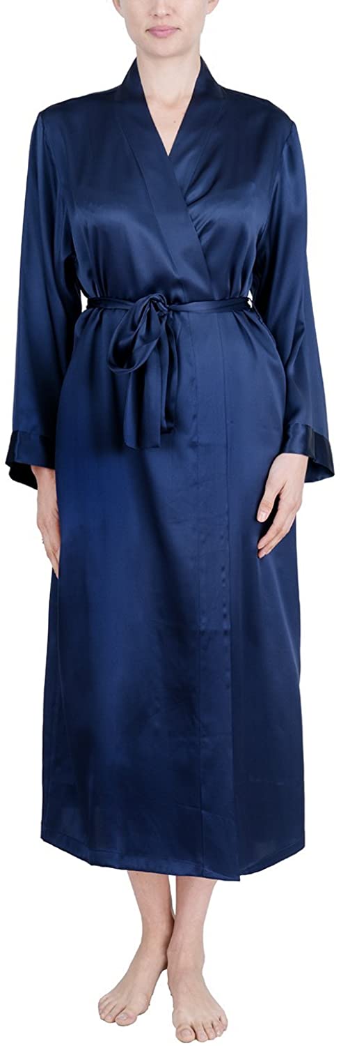 Price:$129.00 OSCAR ROSSA Women's Luxury Silk Sleepwear 100% Silk Long Robe Kimono at Amazon Women’s Clothing store