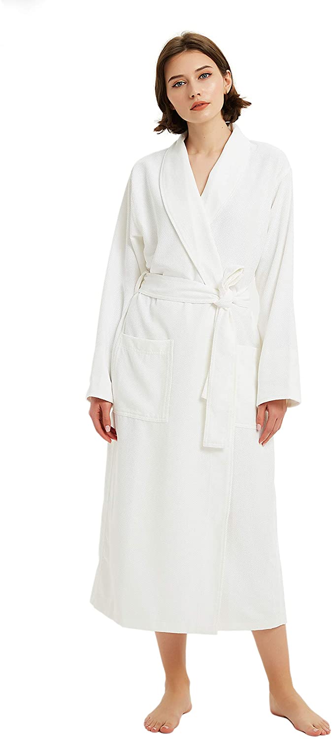 Price:$35.95 Freetree Microfiber Waffle Weave SPA Robe for Women, Ultra Absorbent & Soft Fast Drying Lightweight Bathrobe at Amazon Women’s Clothing store