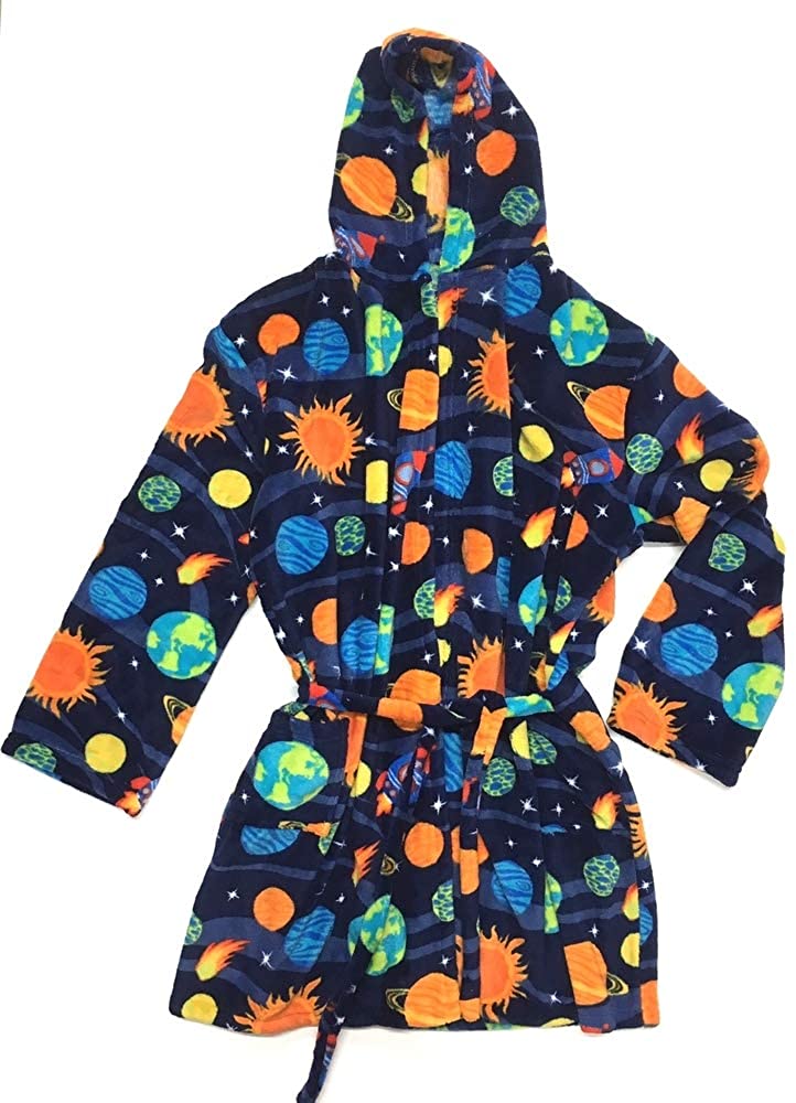 Price:$29.99    Confetti and Friends Boy's, Girl's, Women's and Teenager's Fuzzy Plush Robe with Hood with Trendy Designs  Clothing