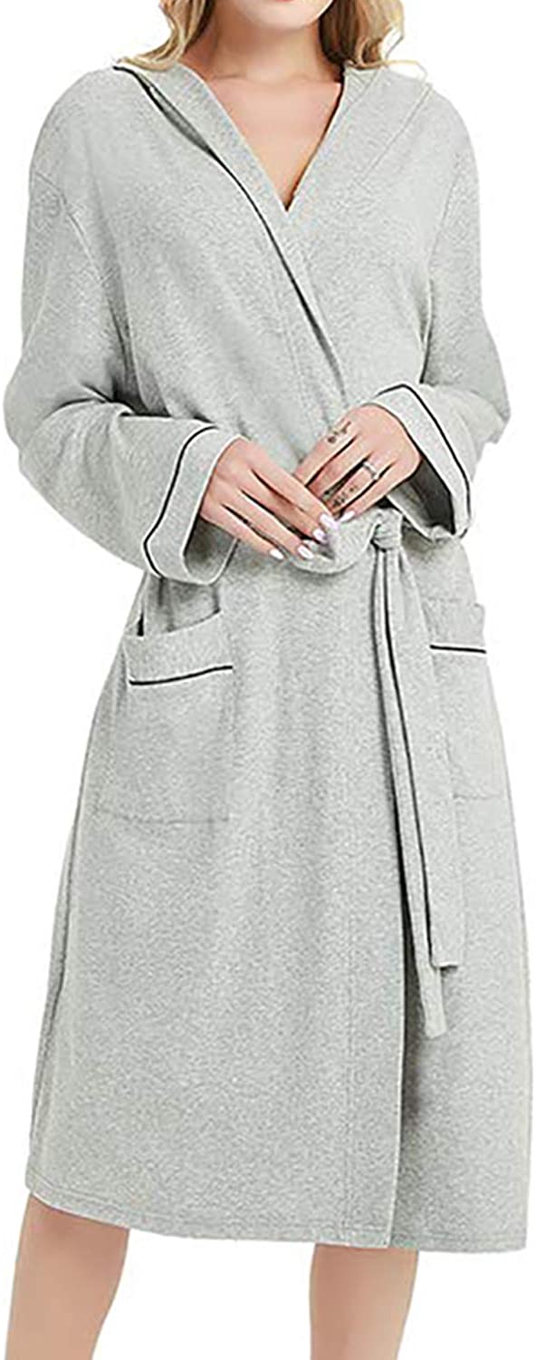 Price:$23.99 LAPAYA Women's Cotton Robe Lightweight Knee Length Long Sleeve Hooded Kimono SPA Bathrobe at Amazon Women’s Clothing store