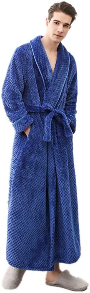 Price:$24.99    KKING Womens Mens Full Length Fleece Shawl Collar Robe Plus Size Super Soft Housecoat  Clothing