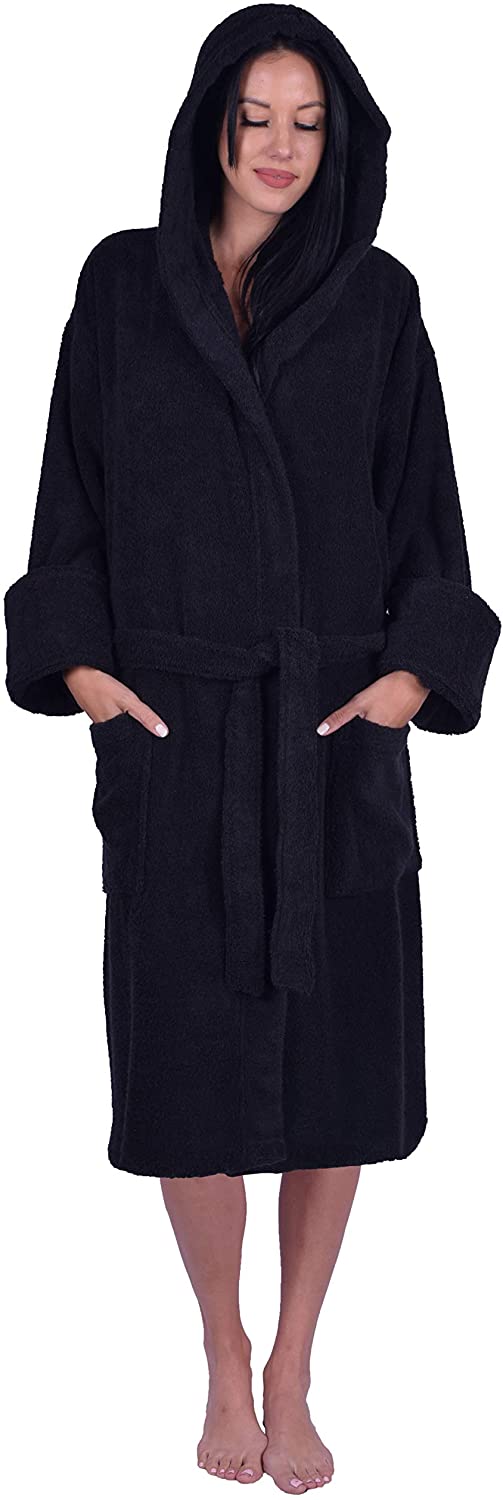 Price:$29.95 Turquoise Textile Hooded Unisex Terry Cotton, Microfiber, Sweatshirt Bathrobes at Amazon Women’s Clothing store