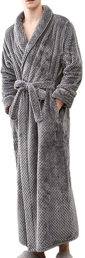 Price:$19.59 Womens Mens Long Robe Soft Fleece Fluffy Plush Bathrobe Ladies Winter Warm Sleepwear Pajamas Top Housecoat Nightgown at Amazon Women’s Clothing store