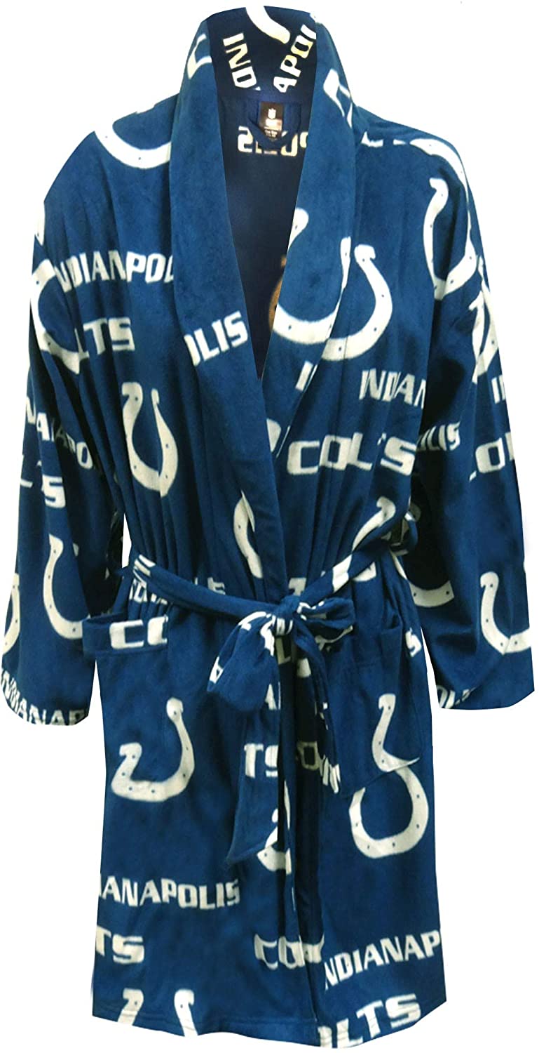 Price:$60.00    Concepts Sport Women's Indianapolis Colts Ladies Super Soft Fleece Robe (One Size) Navy Blue  Clothing
