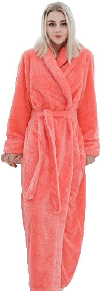 Price:$51.99 Winter Warm Flannel Bathrobe Women Knee-Length Bath Robe Robes Dressing Gown Sleepwear at Amazon Women’s Clothing store