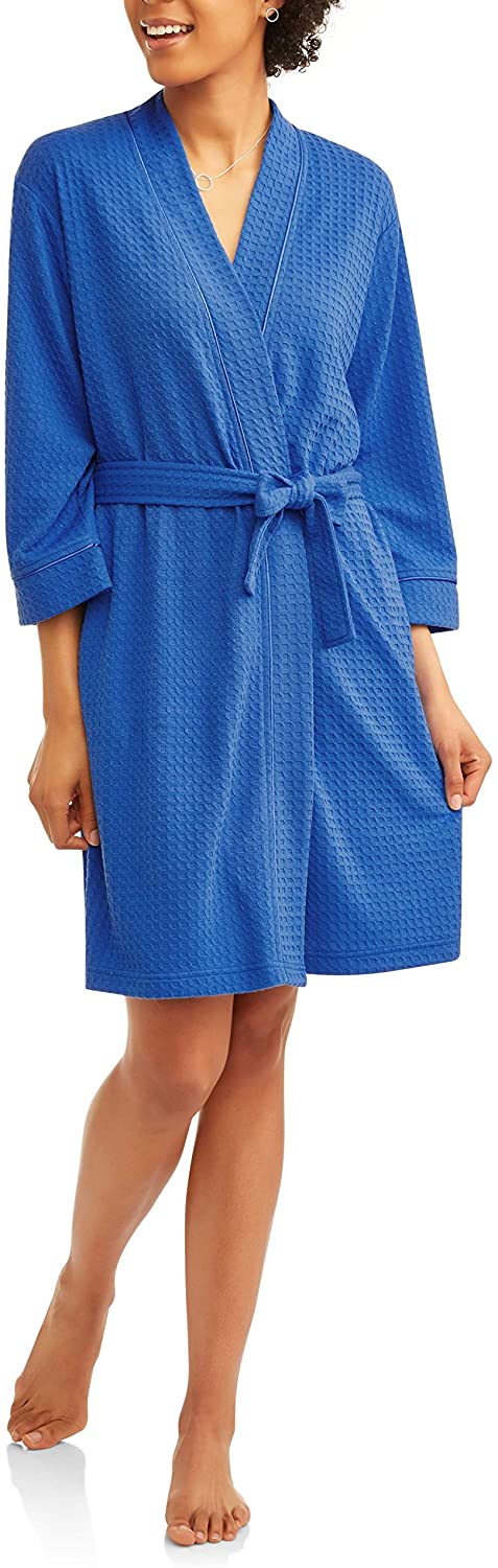 Price:$19.36 Secret Treasures Women's Textured Knit Short Wrap Robe at Amazon Women’s Clothing store