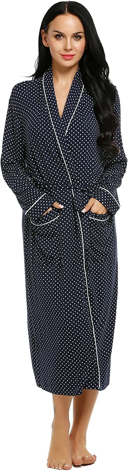 Price:$20.99 ADOSOUL Women's Cotton Long Sleeping Robe Soft Lightweight Bathrobe Dressing Gown at Amazon Women’s Clothing store