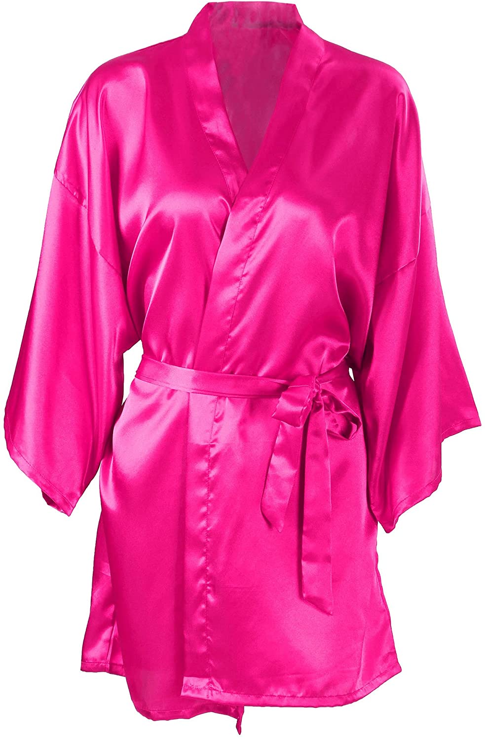 Price:$14.99 Women's Kimono Satin Wedding Robe Short Dressing Gown Sleepwear Rose at Amazon Women’s Clothing store