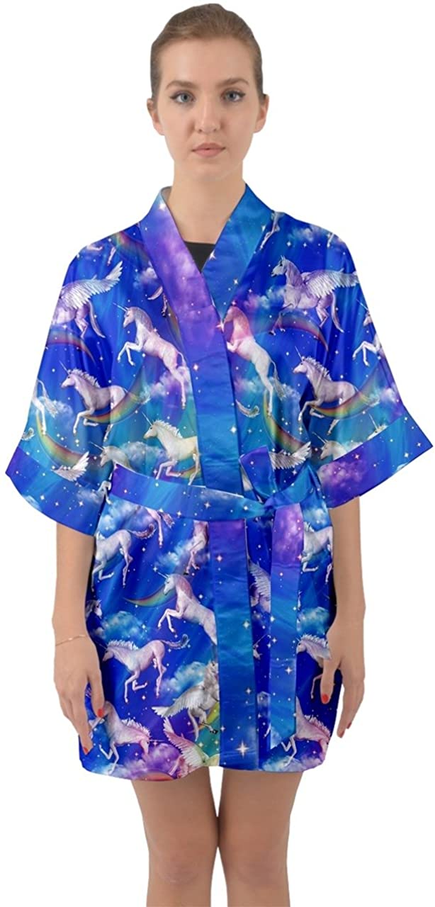 Price:$19.99 PattyCandy Womens Cute Nightgown Galaxy & Rainbow Unicorn Print Comfy Kimono Robe Size XS-3XL at Amazon Women’s Clothing store