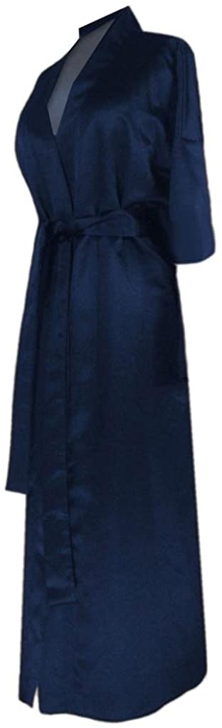 Price:$39.99 Navy Satin Plus Size Supersize Women's Robe at Amazon Women’s Clothing store