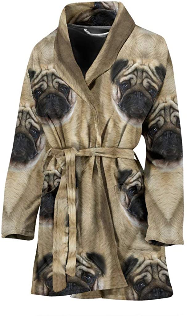 Price:$89.99 Pawzglore Cute Pug Dog Print Women's Bath Robe at Amazon Women’s Clothing store