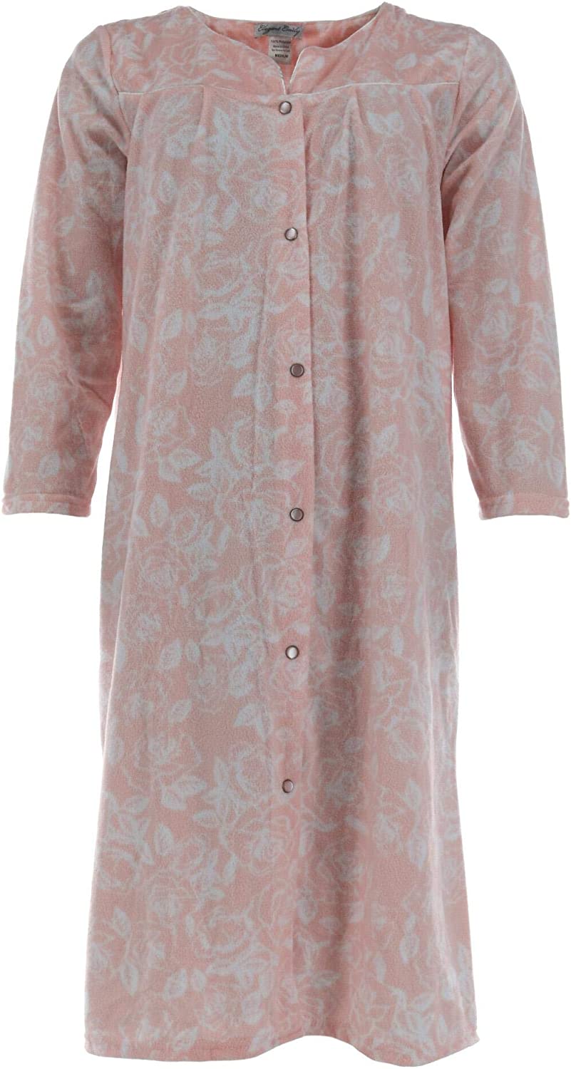 Price:$10.95 Elegant Emily Women's Plus Size Micro Fleece Snap Front Duster Robe at Amazon Women’s Clothing store