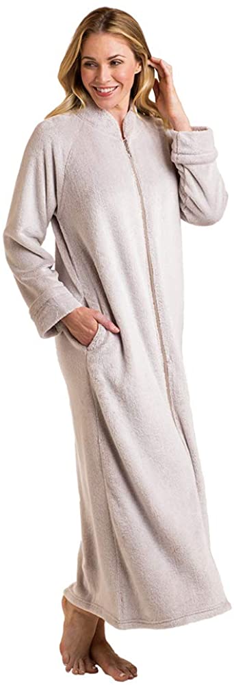 Price:$109.00 Softies Women's Frosted Plush Zip Robe (Small, Frosted Oatmeal) at Amazon Women’s Clothing store