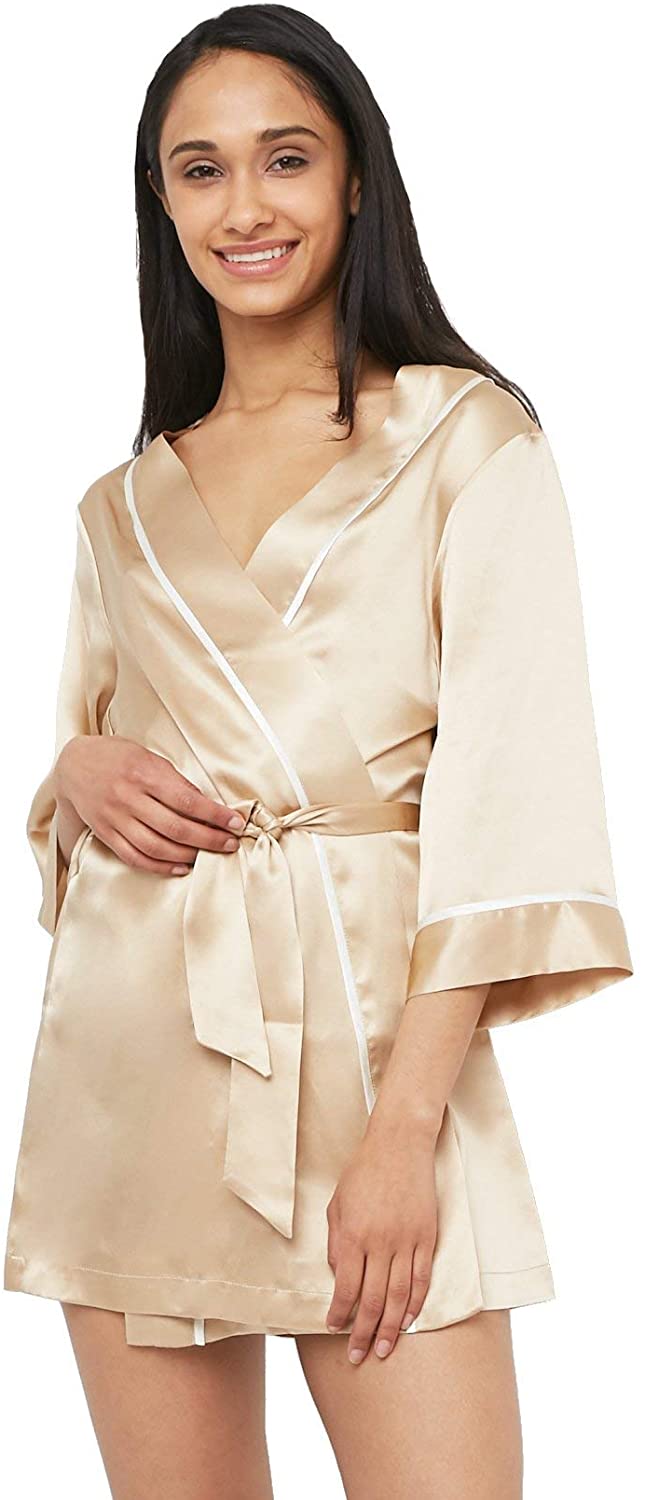 Price:$89.99 MYK 100% Mulberry Silk Luxury Kimono Robe, Dressing Gown for Women at Amazon Women’s Clothing store