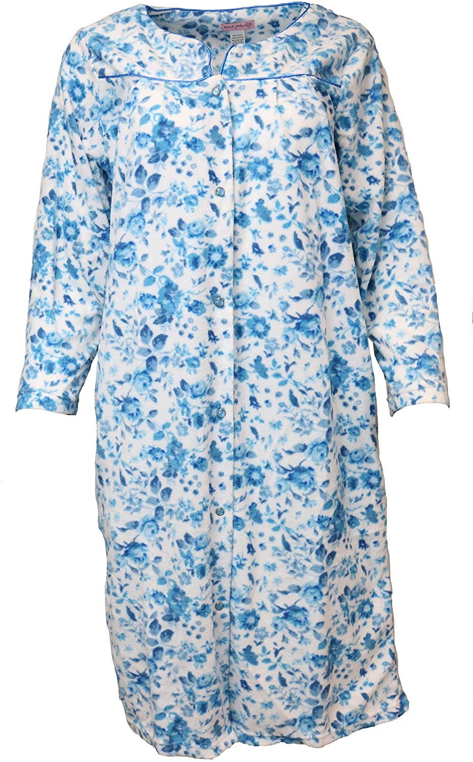 Price:$18.00 Emme Jordan Women's Fleece Snap Front Duster Robe with Pockets at Amazon Women’s Clothing store