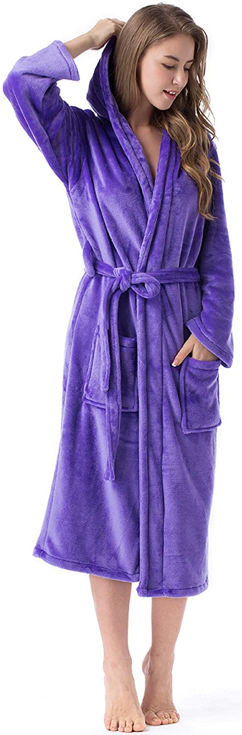 Price:$22.99 Mens and Womens Fleece Robes, Soft Plush Long Bathrobe, Thick Kimono Robes for Unisex Adults, Warm House Coat at Amazon Women’s Clothing store