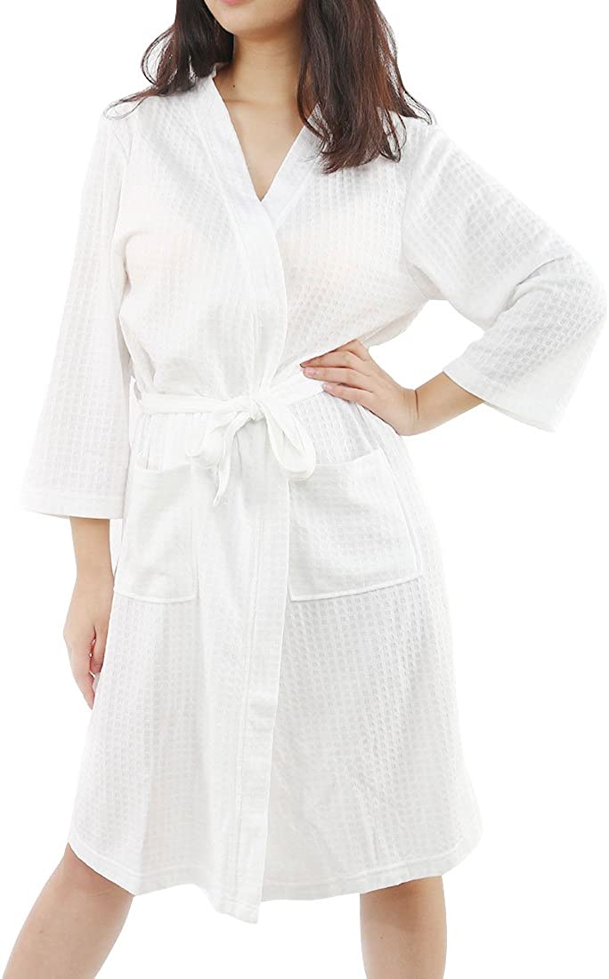Price:$6.79 uxcell Women's Turkish Cotton Lightweight Soft Warm Kimono Short Robe at Amazon Women’s Clothing store