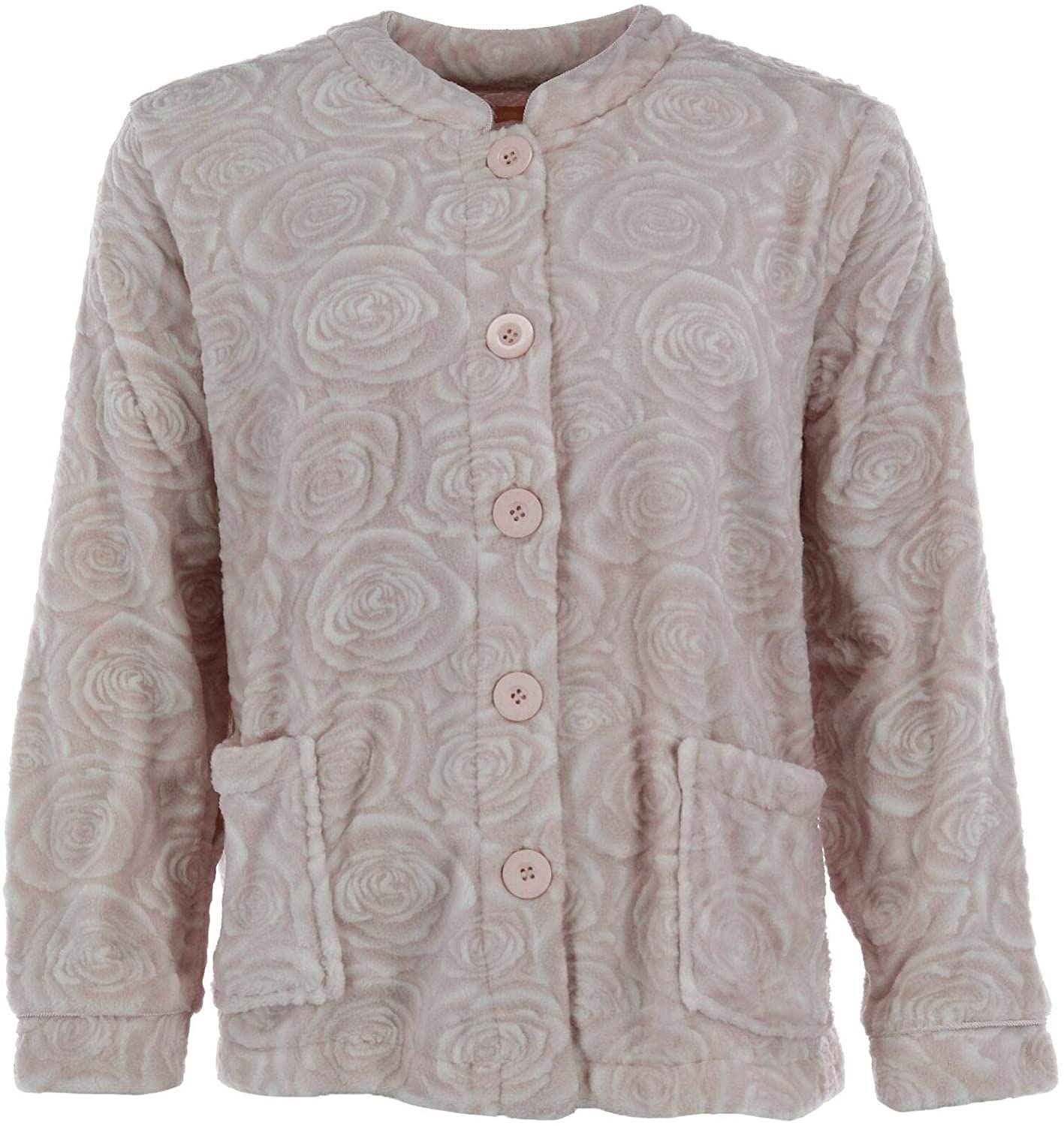 Price:$47.95 LA CERA Women's Floral Design Button Down Bed Coat at Amazon Women’s Clothing store