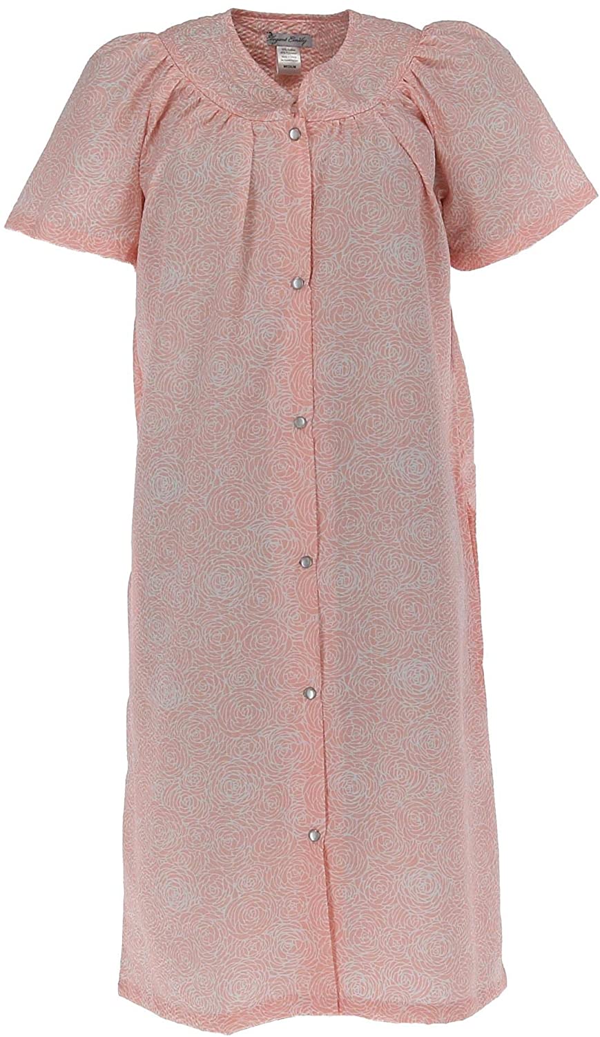 Price:$10.95 Elegant Emily Women's Floral Print Snap Front Duster Robe at Amazon Women’s Clothing store