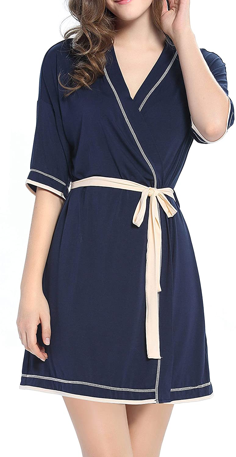 Price:$26.99 Women's Robe Soft Kimono Knit Spa Bathrobe Sleepwear Loungewear XS-XL at Amazon Women’s Clothing store