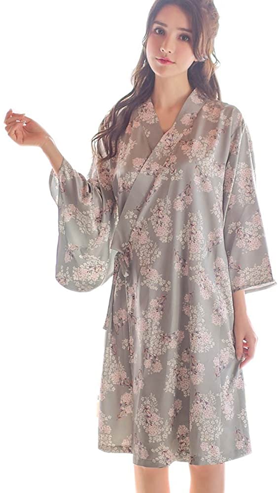 Price:$32.58 Womens' Kimono Robe Dressing Gown Sleepwear Short Loungewear Nightdress Pajamas (deep Green) at Amazon Women’s Clothing store