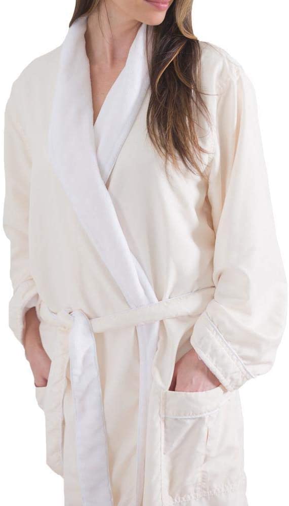 Price:$64.80    X-Large Ivory Essentials Long Bathrobe by Jennifer Adams  Clothing