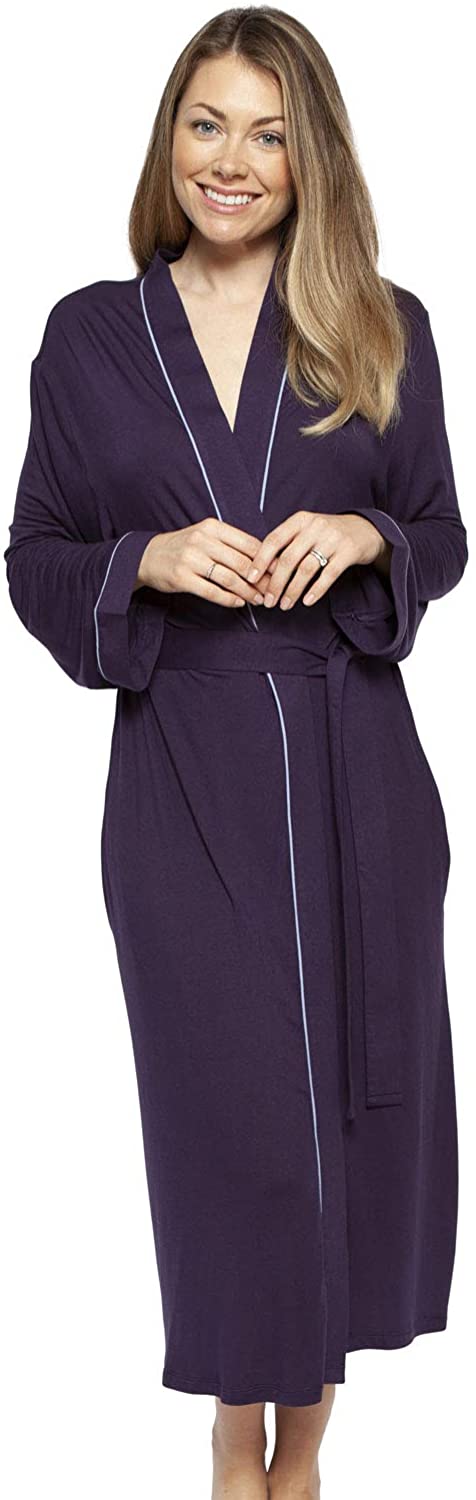 Price:$28.95 Cyberjammies 4235 Women's Sophie Ink Blue Modal Long Robe at Amazon Women’s Clothing store