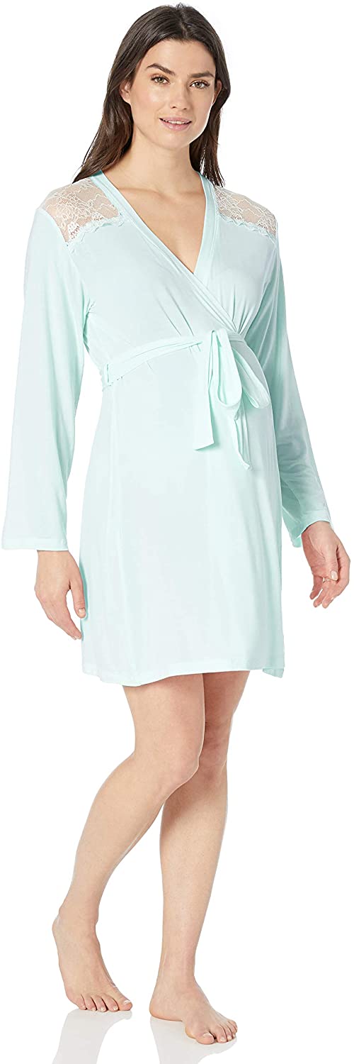 Price:$28.36 Rosie Pope Women's Pip N Vine Maternity Robe, Sky, S at Amazon Women’s Clothing store