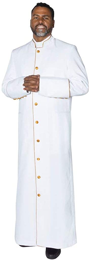 Price:$179.99 Clergy Robe Cassock Robe Pastor Minister Preacher White Gold Robe Sale at Amazon Women’s Clothing store