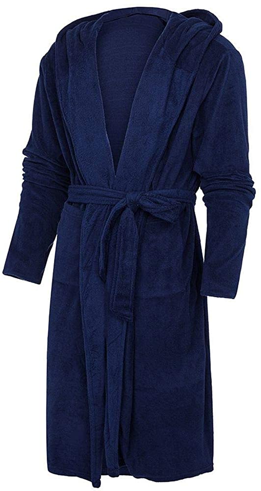 Price:$24.99 Gyrategirl Womens Fleece Robe Plush Soft Warm Long Hooded Bathrobe Kimono Loungewear Robe Housecoat at Amazon Women’s Clothing store