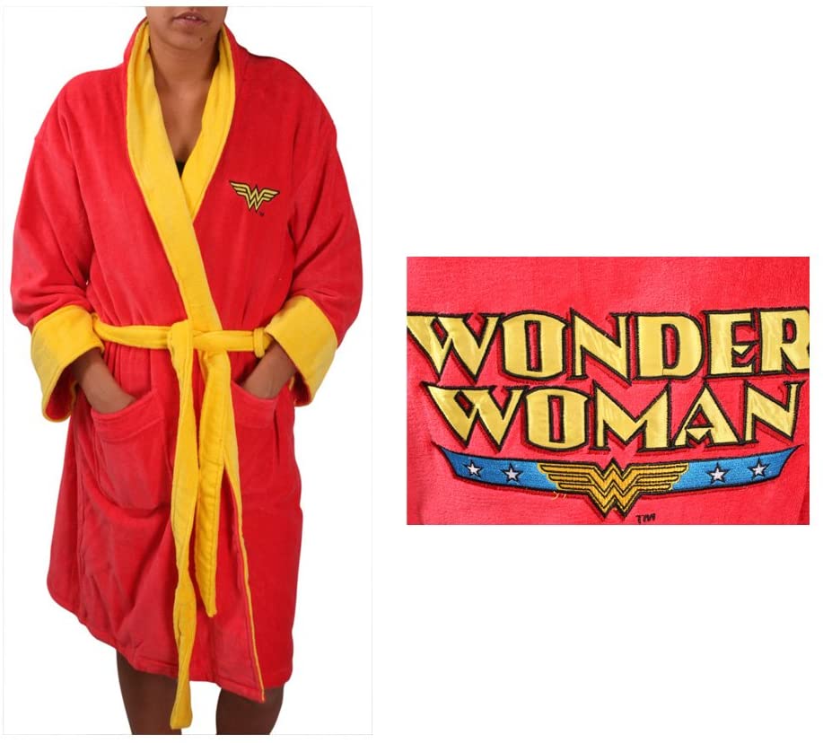 Price:$50.88    Robe Factory Women's DC Wonder Woman Cotton Robe, Red, OS  Clothing