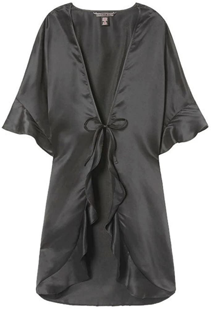 Price:$13.80 Victoria's Secret Flutter-Sleeve Satin Kimono at Amazon Women’s Clothing store