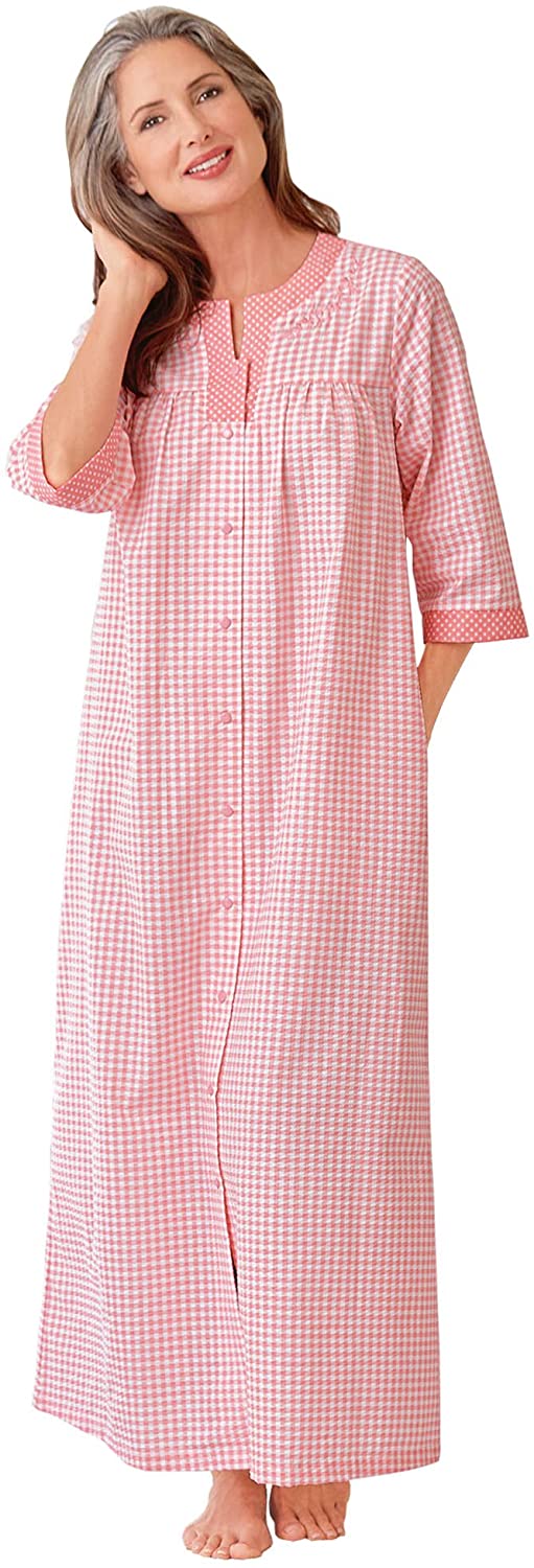 Price:$14.98 National Gingham Snap Robe at Amazon Women’s Clothing store