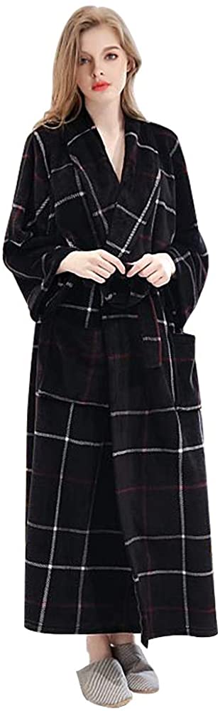 Price:$17.99 Moonsiroli Women Robe、Dressing Gown Soft Warm Bathrobe for Spa Shower Lounging at Amazon Women’s Clothing store