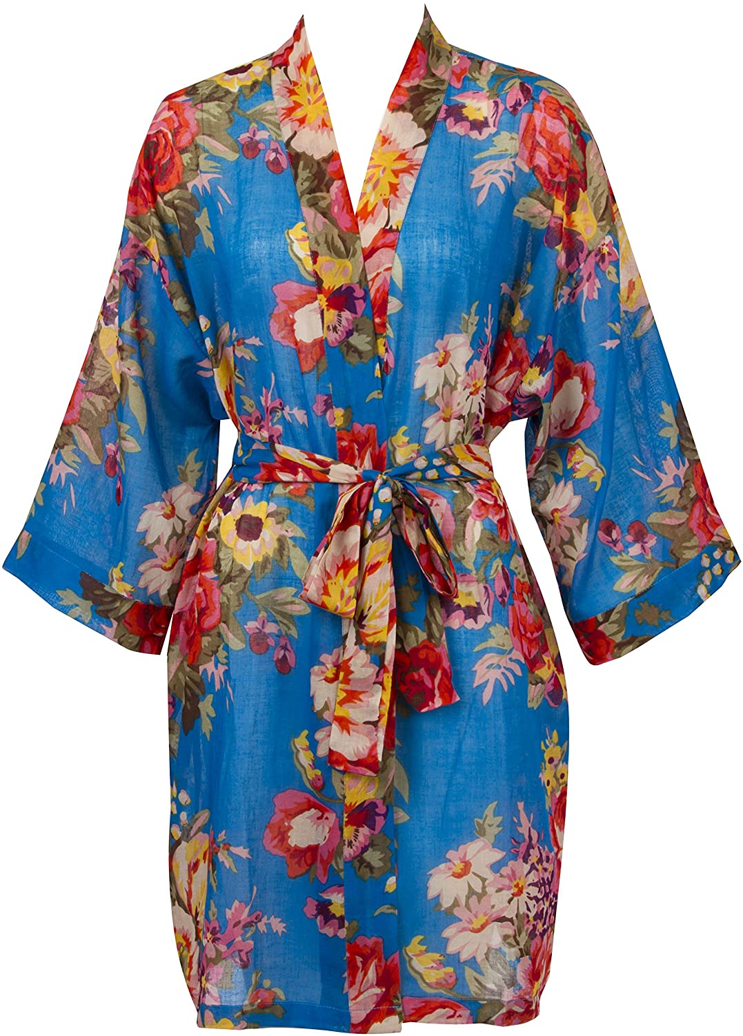 Price:$23.82 Leisureland Women's Cotton Lightweight Short Kimono Robe Vintage Floral 36" (One Size, Style #3 Blue) at Amazon Women’s Clothing store