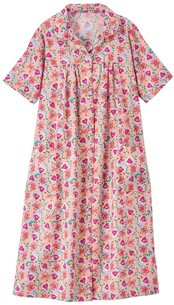 Price:$14.97 Print Short-Sleeve Duster Robe Coral 1X at Amazon Women’s Clothing store