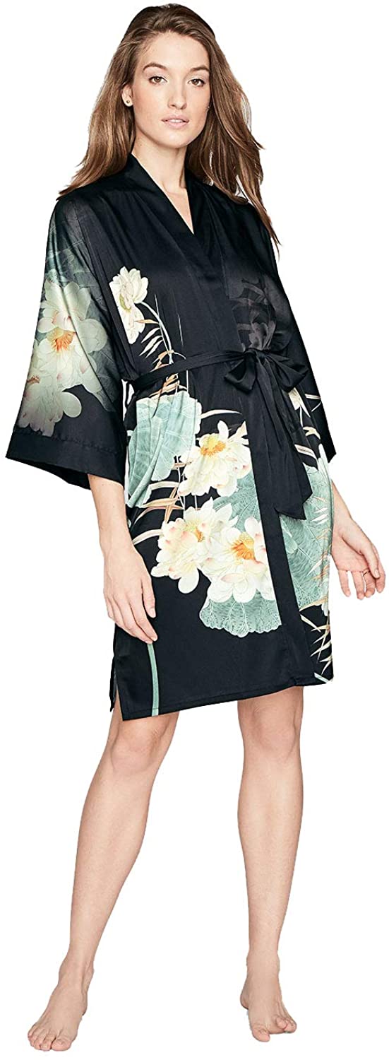 Price:$98.00 Kim+ONO Women's Kimono Robe Short - Watercolor Floral (Maren- Black) at Amazon Women’s Clothing store