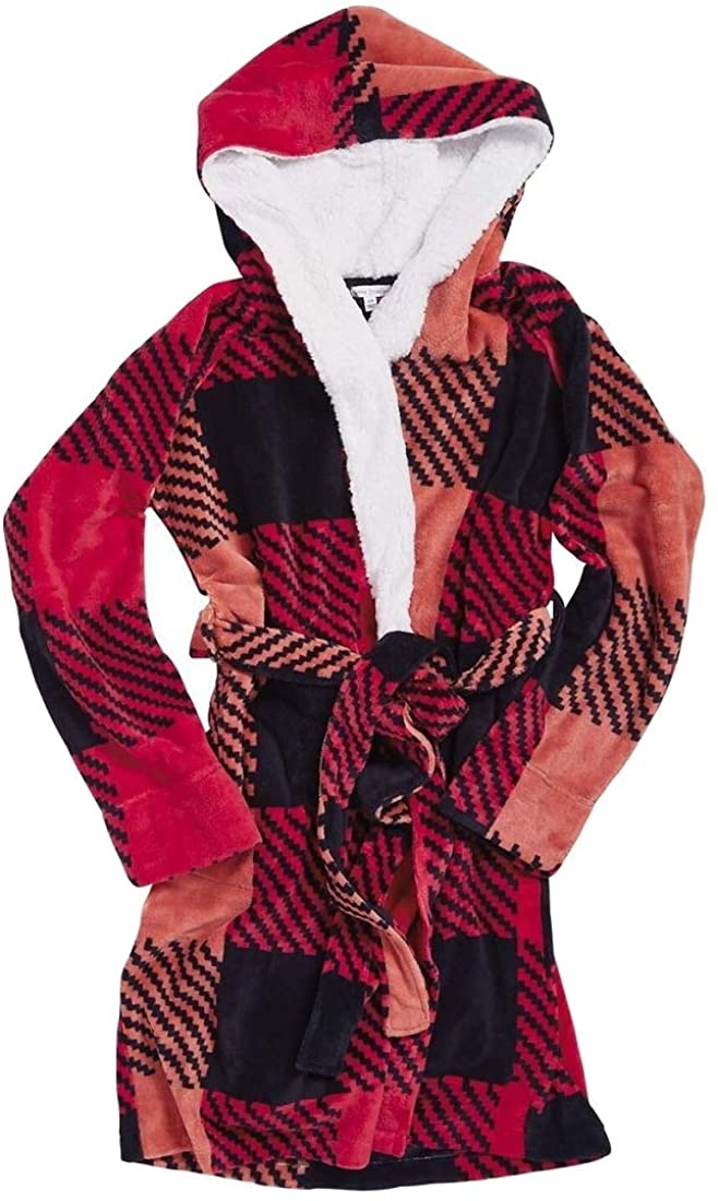 Price:$64.99 Vera Bradley Hooded Fleece Robe Garnet Buffalo Check Large - Extra Large at Amazon Women’s Clothing store