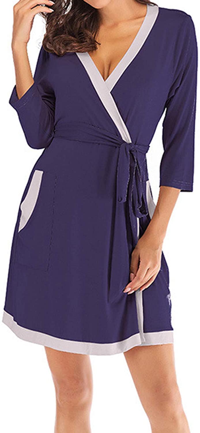 Price:$15.99 ANCHOVY Soft Robes for Women V Neck Modal Knit Loungewear Kimono Bathrobe S-XXL P08 at Amazon Women’s Clothing store