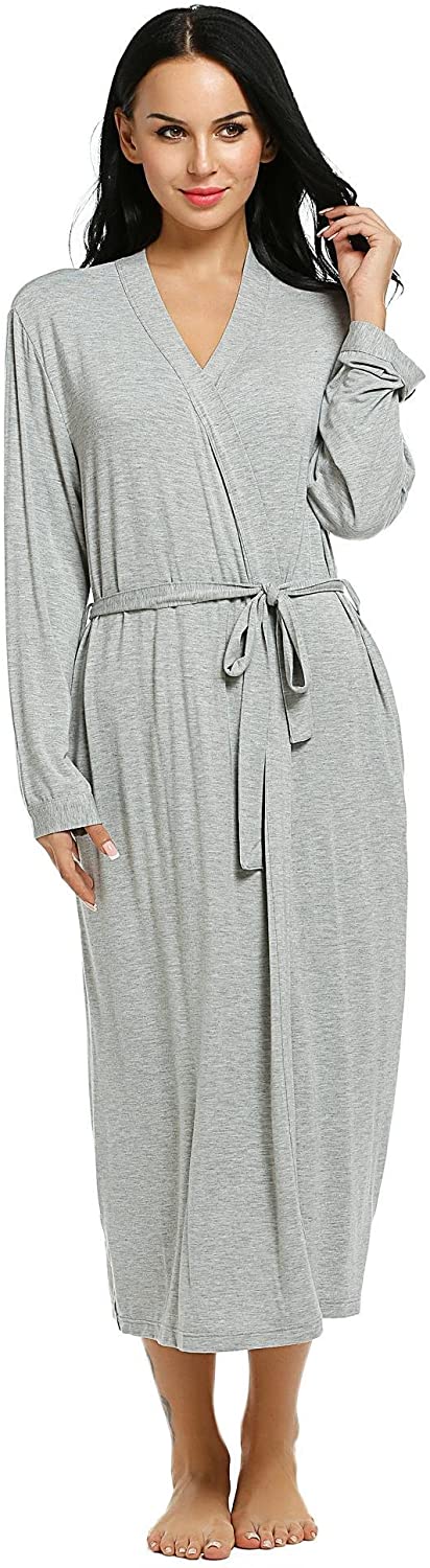Price:$20.99 ADOSOUL Women's Cotton Long Sleeping Robe Soft Lightweight Bathrobe Dressing Gown at Amazon Women’s Clothing store