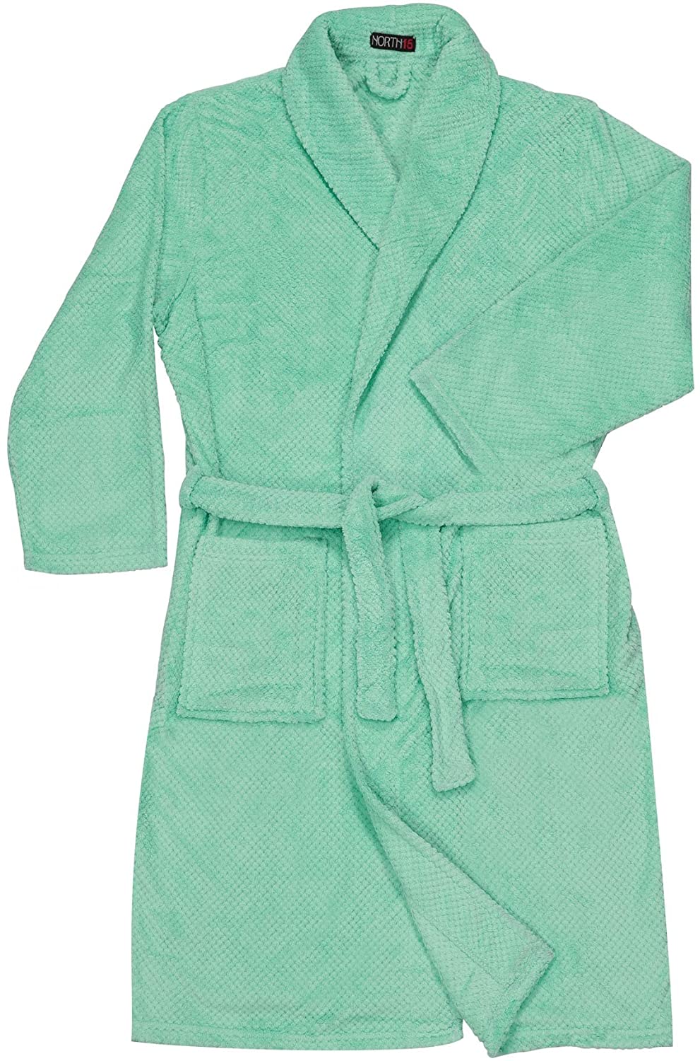 Price:$15.99 North 15 Women's Super Soft Warm Plush Fleece Spa Bathrobe -Mint - One Size at Amazon Women’s Clothing store