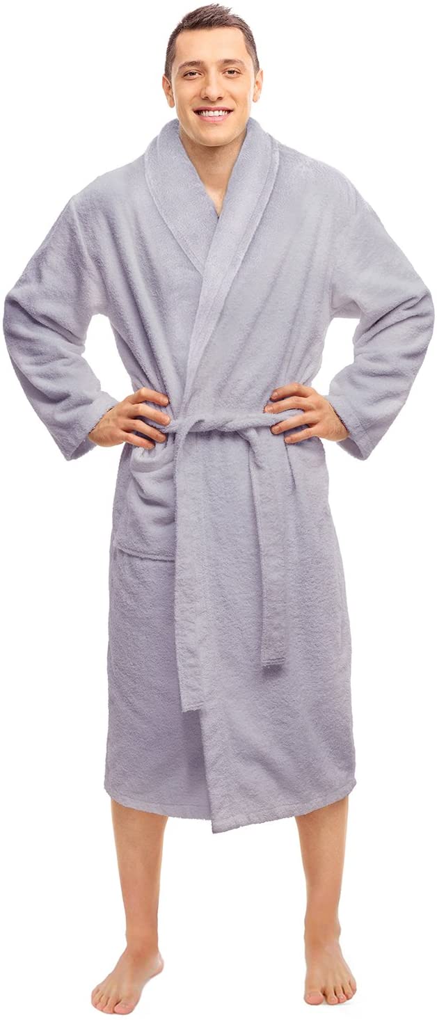 Price:$67.55    Blue Nile Mills Hotel & Spa Lilac Robe, Plush Terry Weave, Long-Staple Combed Cotton, Unisex Bathrobe for Women and Men, Small Size  Clothing