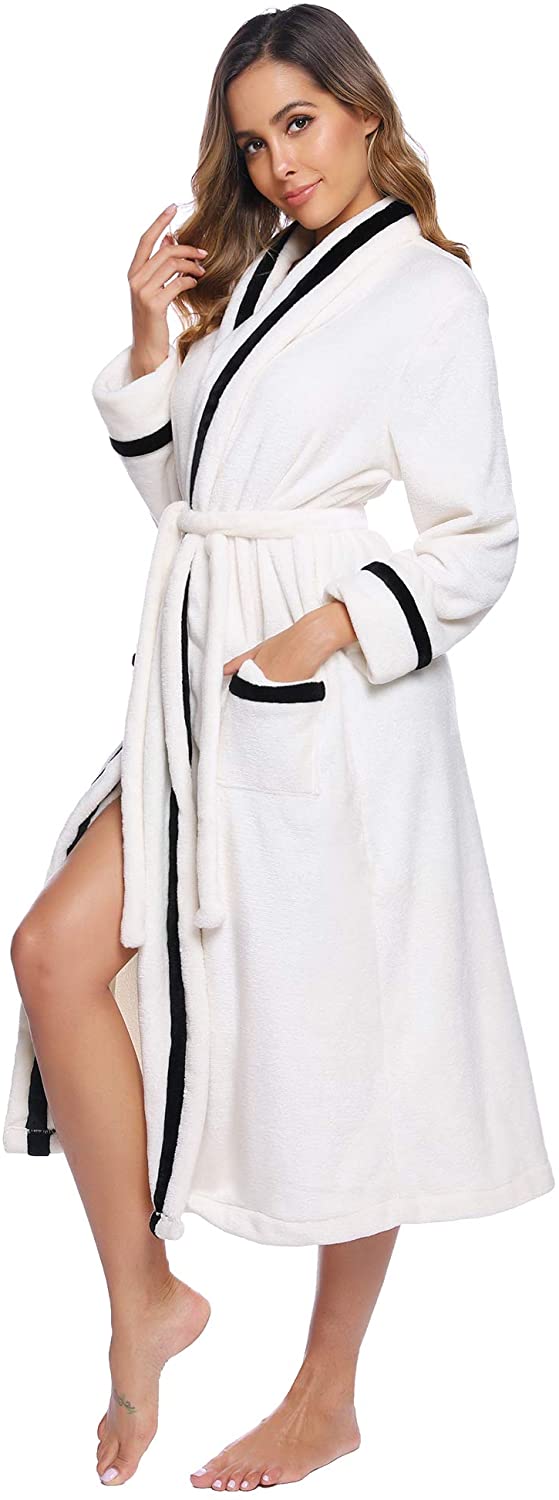 Price:$9.99 iClosam Women's Graceful Flannel Robe Long Warm Fleece Bathrobes Long Plush Nightgown with Two Pocket S-XXL at Amazon Women’s Clothing store