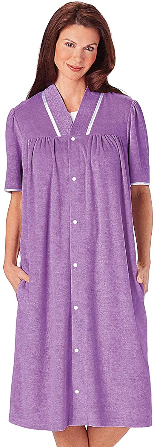 Price:$14.99 Terry Snap Robe at Amazon Women’s Clothing store