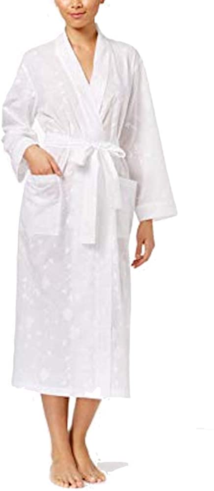 Price:$49.99 Charter Club Embroidered Long Wrap Robe Women White M at Amazon Women’s Clothing store