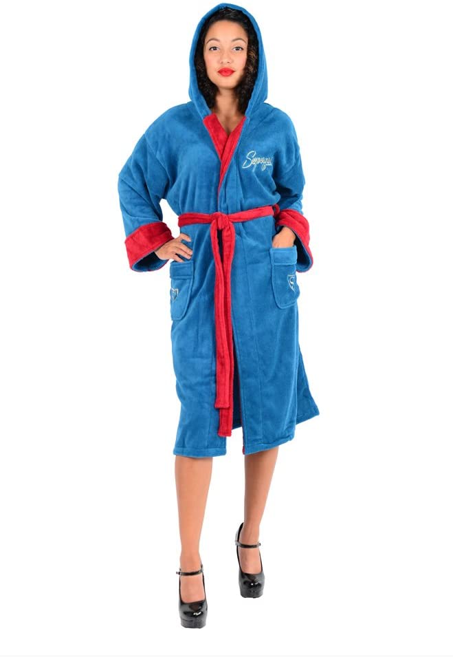 Price:$39.99    Robe Factory RF11661 DC Comics Bombshells Supergirl Fleece Bathrobe  Clothing
