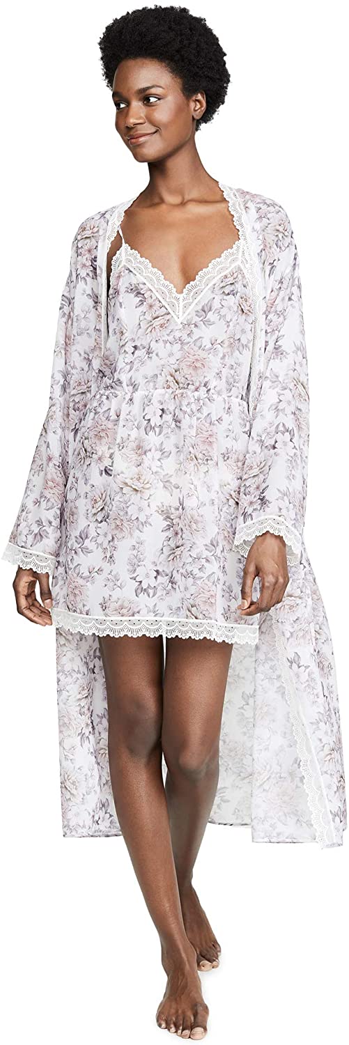 Price:$65.99 Cosabella Women's Eleganza Robe, Wallpaper Floral/Vanilla Dust, Medium at Amazon Women’s Clothing store