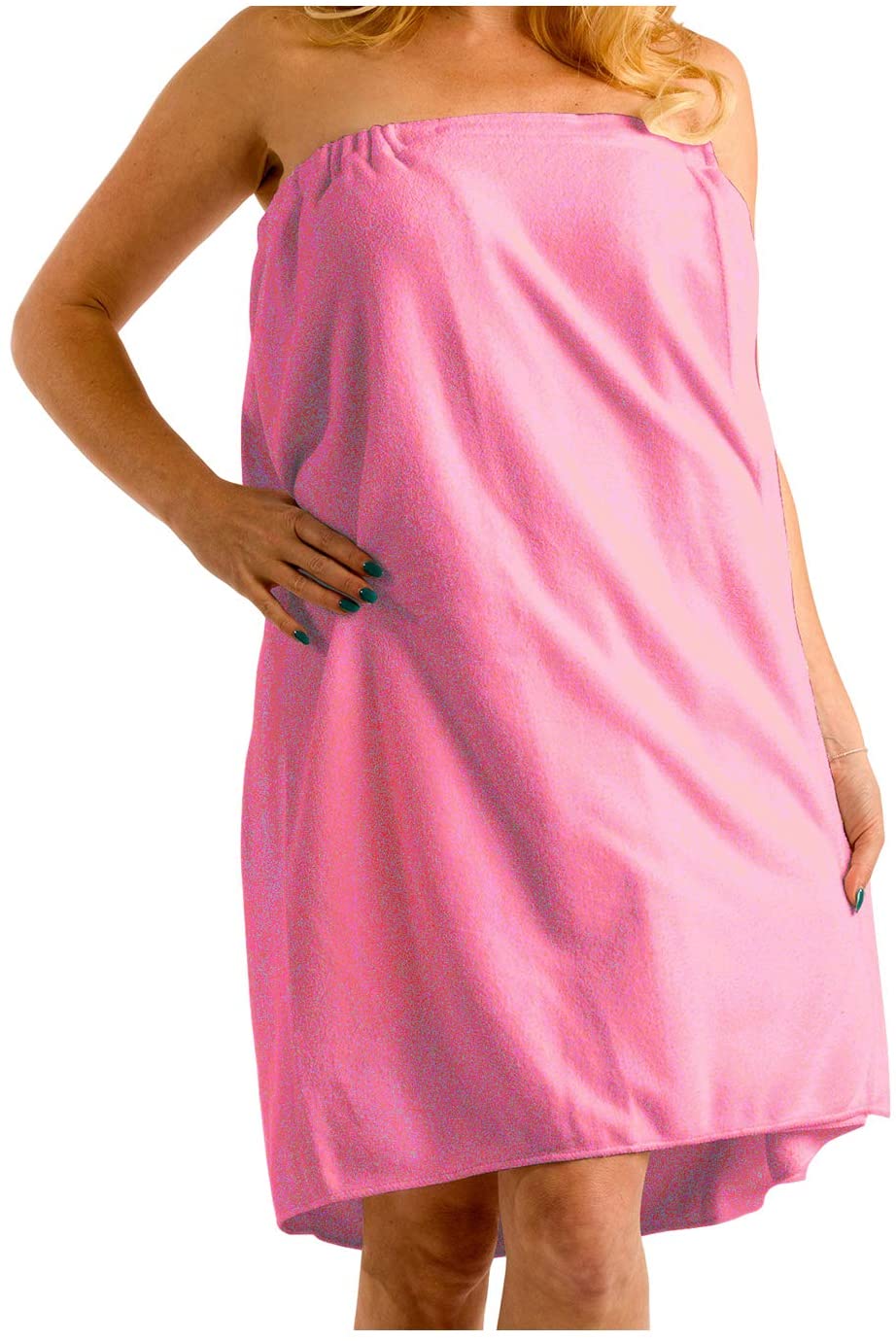 Price:$17.95    byLora Womens Spa Wrap Towels Hanger Loop, One Size, Pink Cover Up  Clothing
