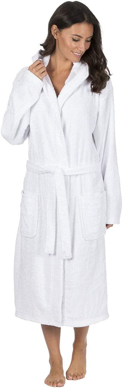 Price:$33.99 Forever Dreaming Women's Luxury Terry Towelling Bath Robe - Hooded Cotton Hotel Spa Gown at Amazon Women’s Clothing store